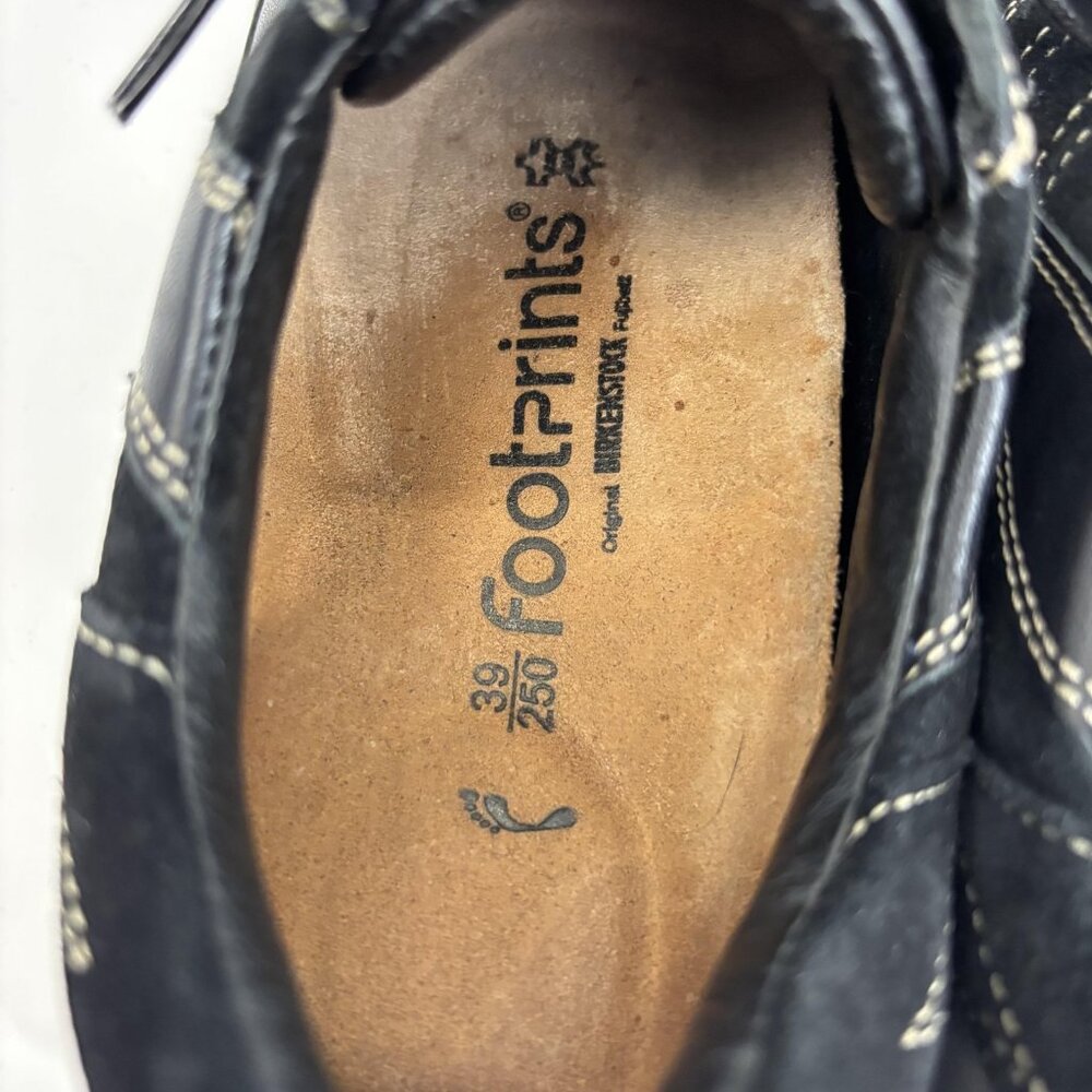 Birkenstock Footprints Leather Lace Up Walking Shoes Womens 8 39 Black Sneakers - Picture 11 of 12